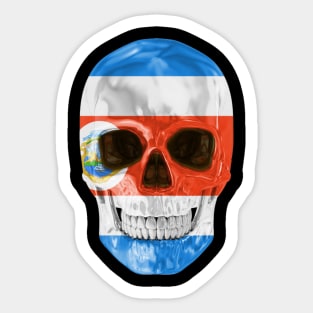 Costa Rica Flag Skull - Gift for Costa Rican With Roots From Costa Rica Sticker